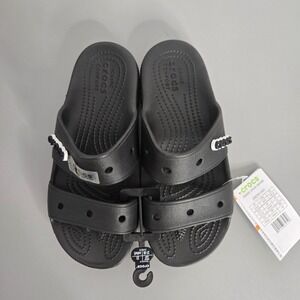 Crocs‎ Classic Crocs Sandal Slide Black Jibbitz Charm Size M5/W7 New